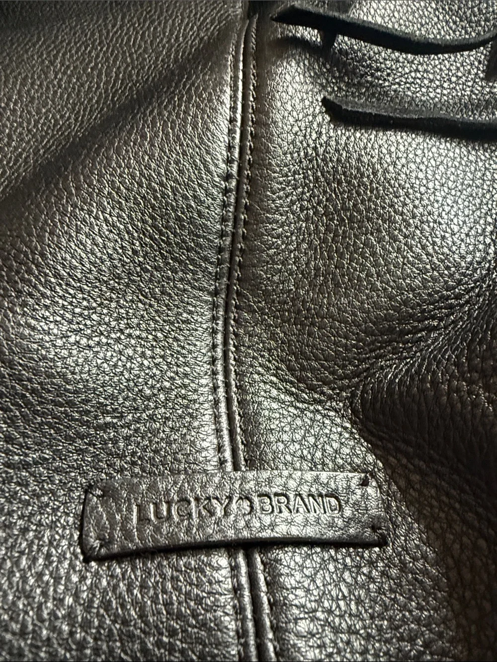 Lucky Brand Black Leather Hobo Shoulder Bag